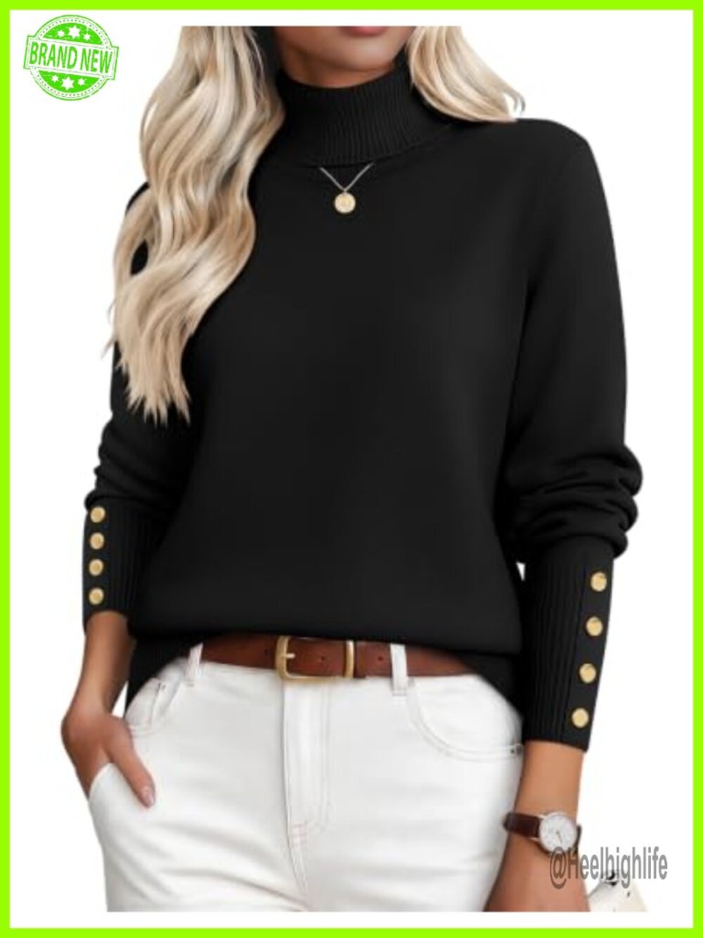 Womens Turtleneck Sweater Long Sleeve Pullover Fall Basic Jumper Top